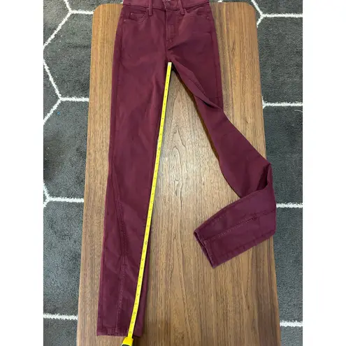 Mother Jeans The Rascal Sliced Up Heel Jeans In Burgundy Women’s Size 24 NWOT Red