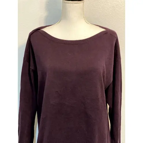 Jeanne pierre Large Sweater Jumper Tunic Boat Neck Long Sleeve Purple