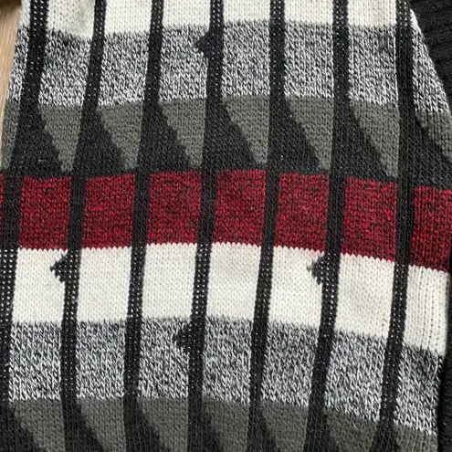 Vintage ‘90s AREA Geometric Striped Chunky Knit Button Up Cardigan Size Large Red