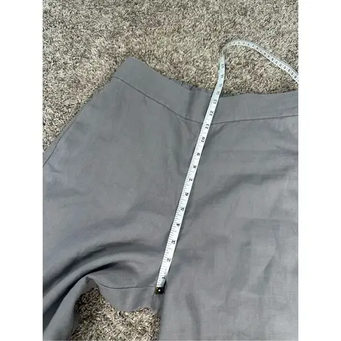 J. Crew Point Sur Gray Seaside Linen Blend Crop Wide Leg Pants Size 8T Lagenlook