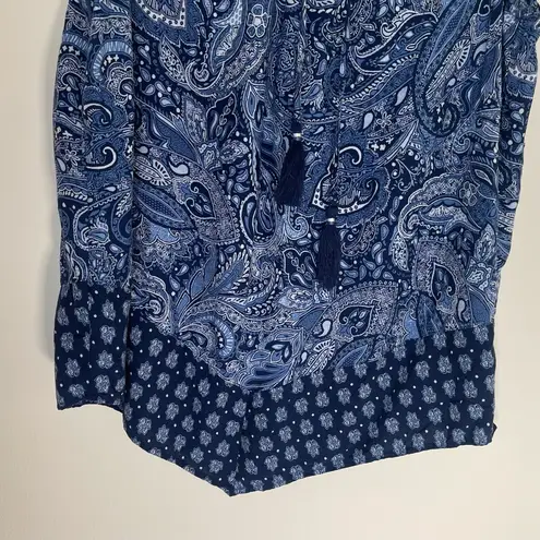 Westport | Blue Paisley Bandana Print Sleeveless Top | Large