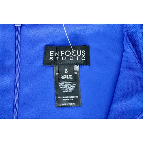 Enfocus Studio Enfocus Studios Bodycon Blue Textured Belted Wedding Party Modern Dress 6 Preppy