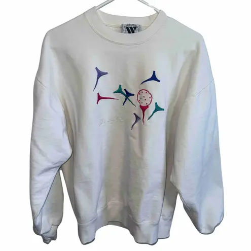 Vintage golf embroidered crewneck sweatshirt White Size M