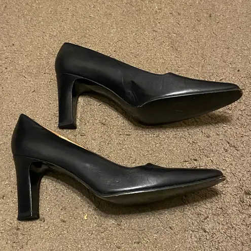 Ralph Lauren Lauren  LRL Black Leather Pumps Heels Size 10 10B