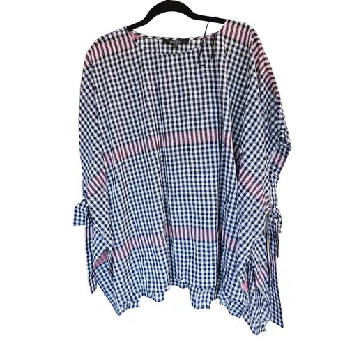 Badgley Mischka NWT Gingham Plaid Oversized Tunic Top XS/S