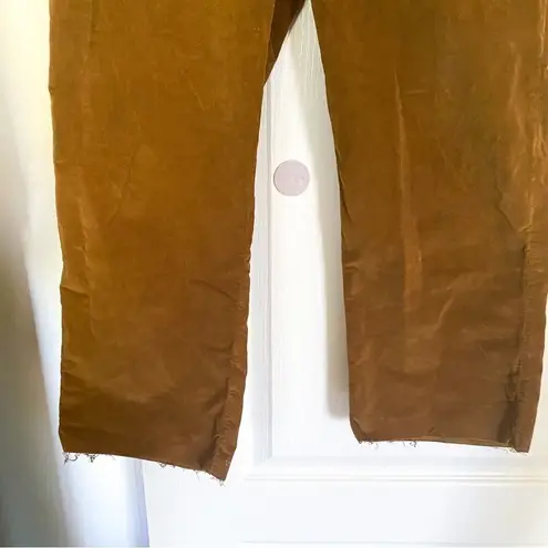 Frank & Eileen Pant Kinsale Italian Corduroy High-Rise Crop Chestnut 10 GUC