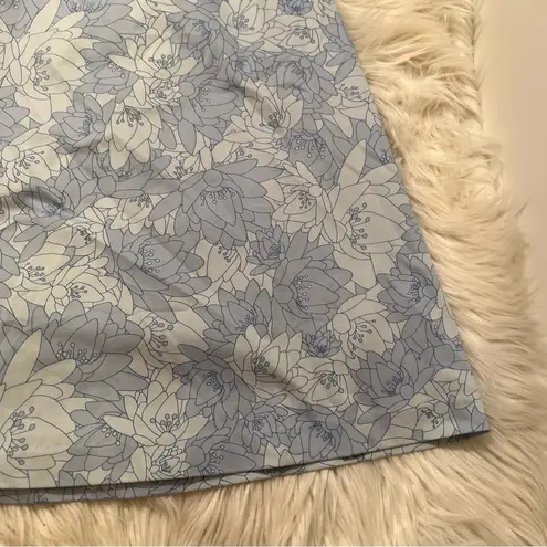 Apostrophe Sateen A-Line Skirt Blue Fog Floral