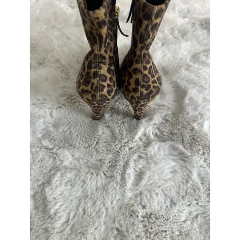 Good American  The Icon Booties Size 8/ Leopard Pointed Ankle Boots