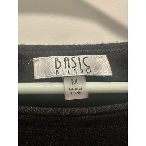 Women's Basic Milano Black Sweater Size Medium Light Weight