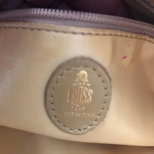 Mark Cross Vintage Tan Leather Rectangular Front Flap Top Zipper Crossbody Bag