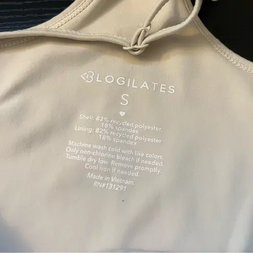 Blogilates Women's Corset Cropped Bralette Sports Bra Small Cream