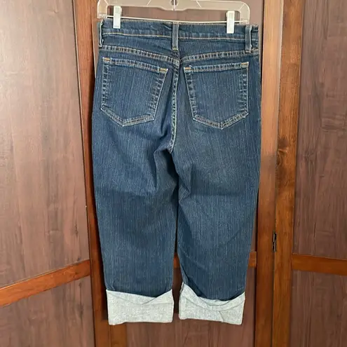 NYDJ | dark wash wide cuffed crop jeans Sz 8