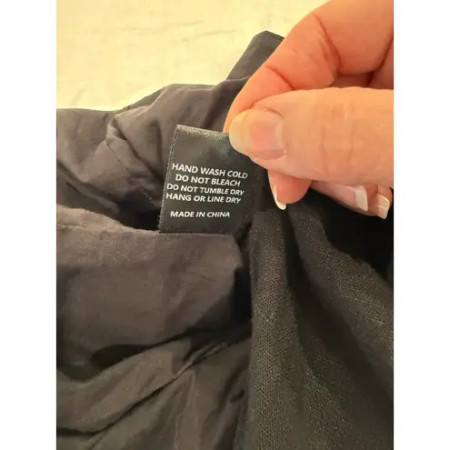 Et Clet Sleeveless Button Front Straight Leg Jumpsuit V-Neck Black Women's Small