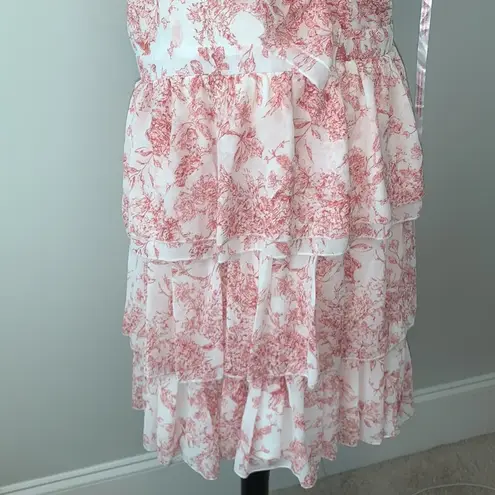 Missguided Misguided Wrap Tiered Ruffle Sleeveless Floral Dress Sz 14 NWT