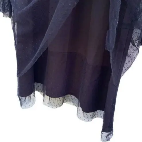 True Destiny Black Sheer Lace Mesh Embroidered Dress