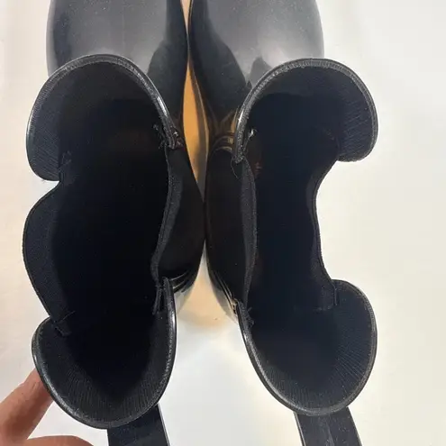 Juicy Couture  Rori Black Sparkle Rain Boots Ankle Style Pull On Waterproof Sz 10