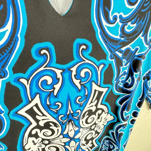 Bedford Fair Colorful 3/4 Sleeve Stretchy Mid Dress Made In USA Size M Size M