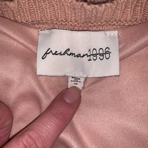 Freshman 1996 Blush Pink Knit Crochet Fit and Flare Midi Cottagecore Dress M Size M