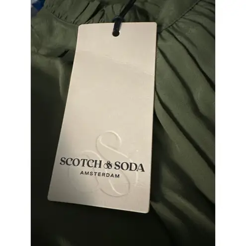 Scotch & Soda Ruffle Tiered Short Sleeve Mini Dress Size Medium US 8 Army Green