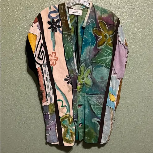 Handmade Vintage Funky Fabrics Multicolor Hand Dyed Artistic Jacket shirt jacket