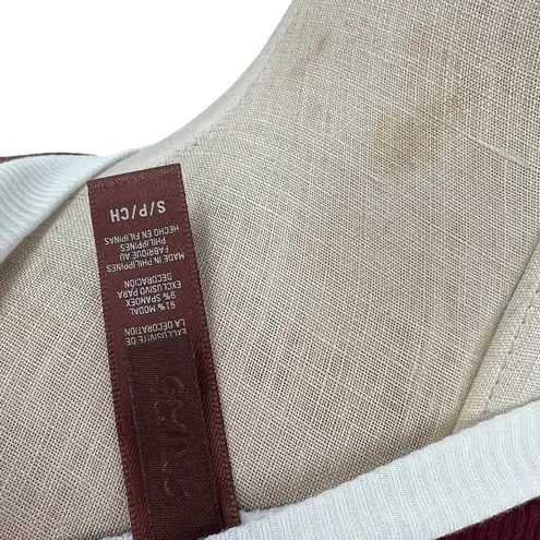 SKIMS Soft Lounge Ringer T-Shirt Long Dress Maxi Maroon Red Size Small