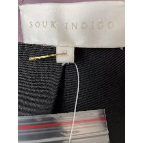 Souk Indigo Hand Embroidered Terracotta Open Front Jacket Size XL NWT Orange