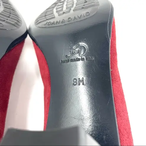 Joan & David brick red suede heels, NWOT, made in Italy, size 8