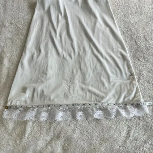 Vintage Sliperfection Slip Dress Womens M 36 White Satin Lace 70s Y2K Fairy VTG Size M