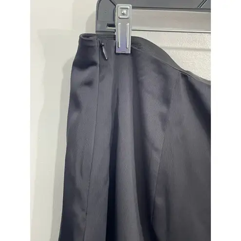 Y2K Scoop Skirt XL Black Satin Asymmetric Whimsygoth Cyber Skater Office Siren