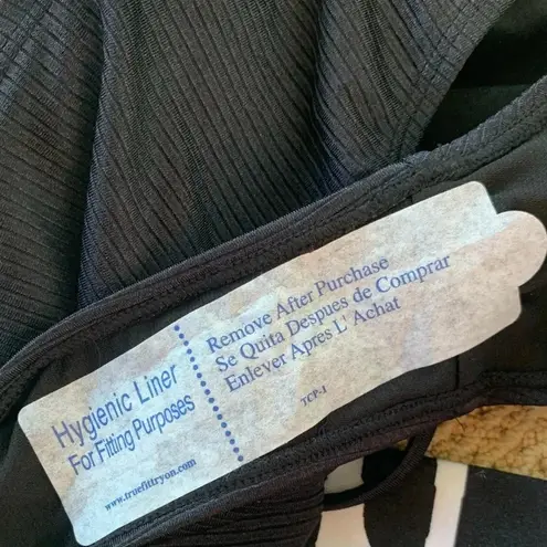 River Island Cut Out Tie Waist Bandeau One Piece Swimsuit Black Size 8 NWT