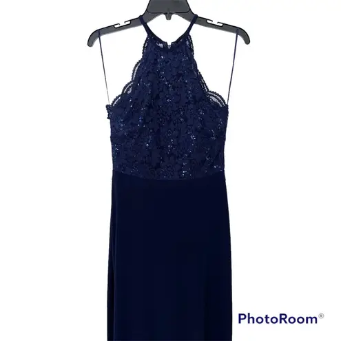 MORGAN & CO formal dress navy with sequins size 5 / 6 Blue
