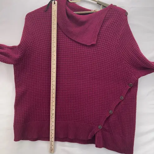 Woman Within Womans Sweater Size 3X Magenta Chunky Warm Comfy Cozy Fall Oversize