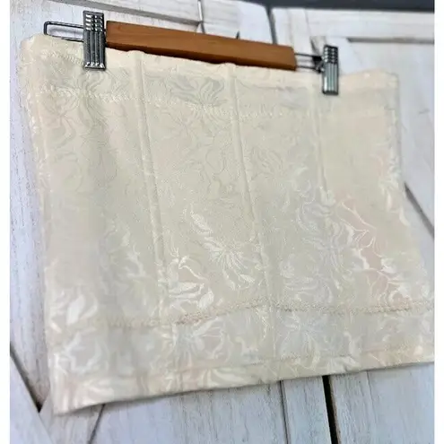 Maidenform Cream Ivory Corset Size L Large Waist Cincher Nipper Shaper Boning