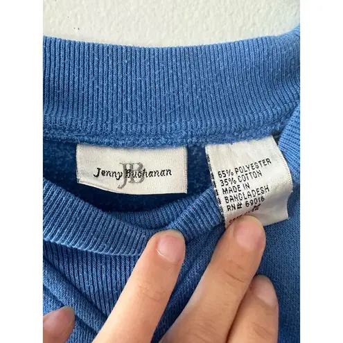 Vintage Jenny Buchanan Sweatshirt Women's Medium Blue Pullover Crewneck