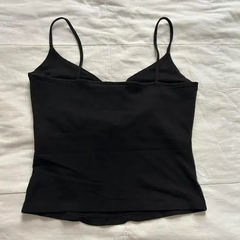 Energie Y2K Black crop babydoll cami top seaming detail Size large