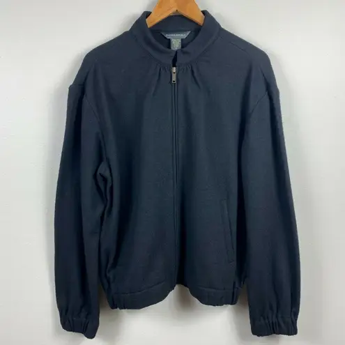 Banana Republic  Jacket XL Black Wool Blend Lightweight Full Zip‎ Stretch