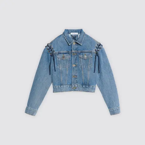 Sandro Blue Denim jacket with lace