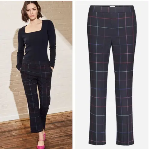 Ecru New Metropolitan Pull On Flare Crop Pant in Multicolor Windowpane Size 2