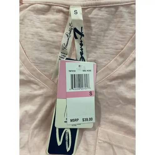 Seven7 S Veil Rose Solid Cold Shoulder Pocket Tee