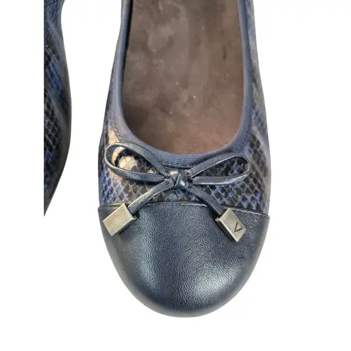 Vionic Spark Minna Snakeskin Ballet Flats Sz 9 Blue Black Snakeskin