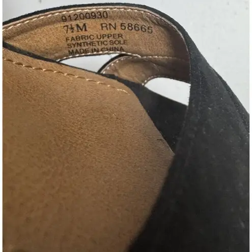 14th & Union Black Ankle Strap Wage Heels Women's Size 7.5