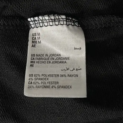 Karen Scott Medium Hooded Jacket Hoodie Long Sleeve Stretch Lightweight Black