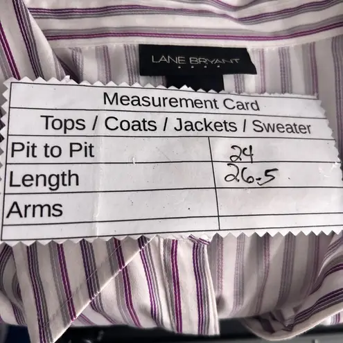Lane Bryant Lane‎ Bryant Womens Button Down Shirt Size 18 Or 20 Striped Business Office Work