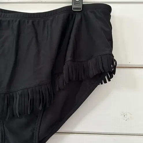 Swimsuits For All Fringe Sarong Skirt Black NEW Size 20