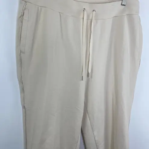 Ralph Lauren Lauren  Cream Drawstring High-Rise Joggers Women's Size Large L