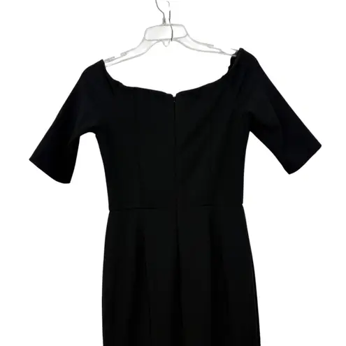 Betsy & Adam Black Off Shoulder Gown Formal Evening 6 S M