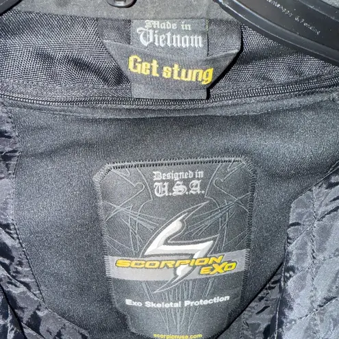 Scorpion Exo Skeletal Safety Moto Biker Jacket With Zip Out Kwikwick Liner Black Size 2X