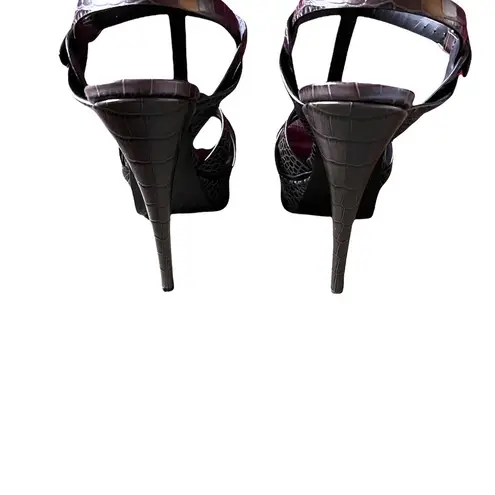 Saint Laurent NEW 105 Tribute Croc Embossed 39 Ultra Grey