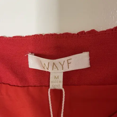 WAYF NEW!  red sweetheart sleeveless linen blend mini dress size medium