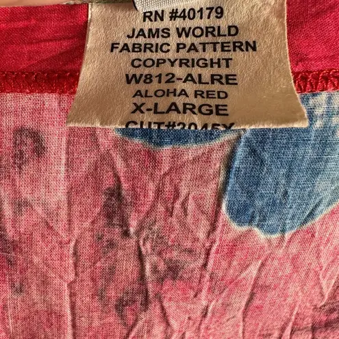 Jams World Floral Tropical Print Honolulu Hawaii Wrap Skirt Women's Size XL